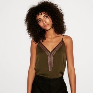 NWT EXPRESS Olive Embroidered Downtown Cami